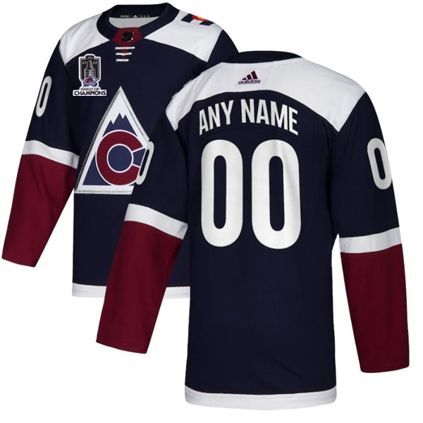 Men's Colorado Avalanche Avtive Player Custom 2022 Navy Stanley Cup Champions Patch Stitched Jersey Men's Colorado Avalanche Avtive Player Custom 2022 Navy Stanley Cup Champions Patch Stitched Jersey